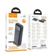 УМБ Павербанк HOCO J163A 20000 mAh 2USB/Type-C Портативний зовнішній акумулятор Power Bank із вбудованими кабелями USB/Micro/Type-C/Lightning Black - зображення 5