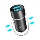 Автомобильное зарядное устройство SkyDolphin SZ02 Aluminium (2USB, 2.4A) Black (AZP-000074) - изображение 2