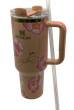 Термос термокружка Stanley Quencher H2.0 Tumbler из нержавеющей стали 1,18 л Peach Flower Barbie KT7001984 - изображение 3