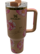 Термос термокружка Stanley Quencher H2.0 Tumbler из нержавеющей стали 1,18 л Peach Flower Barbie KT7001984 - изображение 5