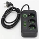 Фільтр живлення UA Power Socket F09U, на 3 розетки + 4 USB + Type C, 2500Вт, на 185 см, оснащений перемикачем, чорний - зображення 10