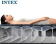 Надувной одноместный матрас Intex 64757 + насос и подушка, размер 99 x 191 x 25 cм, для сна, отдыха на море, природе кемпинга, сохраняет форму, с флокированным покрытием, темно-синий - изображение 3