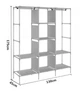 Складна каркасна тканинна шафа Storage Wardrobe 88130, шафа на три секції 130*45*175 см, розбірна для гардеробу, коричнева - зображення 4