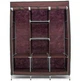 Складна каркасна тканинна шафа Storage Wardrobe 88130, шафа на три секції 130*45*175 см, розбірна для гардеробу, коричнева - зображення 3