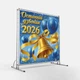 Баннер для фотозоны Последний звонок 2026 сине-золотой с шарами и колокольчиком 160x160см, №41104 - изображение 3