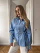Рубашка женская на завязках голубого цвета 37905 42/46 - изображение 3