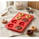 Форма силіконова для пончиків "Donuts" R34950 8 шт на листі 28.5х16.5 см Червоний - зображення 3