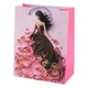 Подарунковий пакет з ручками Lady R40790-S вертикальний 18х23х10 см Рожевий з чорним - зображення 1