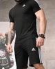 Літній комплект Adidas чорний чоловічий футболка та шорти XXL - зображення 6