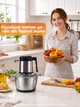 Чопер подрібнювач кухонний з двома чашами Rainberg Professional Food Chopper Блендер 3в1 для смузі 1200 Вт - зображення 10