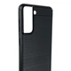 Чехол для телефона Samsung Galaxy S21 5G (SM-G991U) карбоновый противоударный с высокими бортами черный - изображение 3