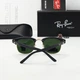 Солнцезащитные очки Ray-Ban Clubmaster RB3016 W0365 51, чёрная оправа, зелёные линзы, унисекс - изображение 2