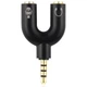 Разветвитель для наушников и микрофона 3,5 мм Jack 3-pin на 4-pin аудиоадаптер, сплиттер, черный - изображение 1