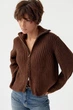 Кардиган на молнии из крупной вязки Lurex Коричневый One Size (3036) - изображение 5