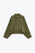 Жіночий бомбер Zara із замшевої тканини Khaki M (4344/655/533) - зображення 5