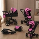 Кукольная коляска-трансформер для кукол 2в1 малиновая Carrello Fortuna (9695 HOT PINK) - изображение 2