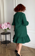 Повсякденна жіноча сукня міді з воланом а-силуету з мікровельвету Зелений, 56/58 - зображення 8