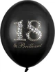 Balony PartyDeco Pastel 18 and Brilliant 30 cm Czarne 50 szt (5901157492180) - obraz 1