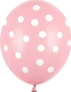 Balony PartyDeco Pastel Kropki Baby 30 cm Różowe 50 szt (5901157492425) - obraz 1