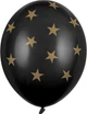 Balony PartyDeco Pastel Gwiazdki 30 cm Czarne 50 szt (5901157492616) - obraz 1