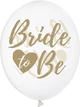 Balony PartyDeco Bride to be 30 cm Crystal Clear 50 szt (5902230763715) - obraz 1