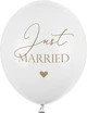 Balony PartyDeco Pastel Pure Just Married 30 cm Białe 50 szt (5902230764118) - obraz 1