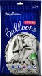 Повітряні кульки PartyDeco Strong Metallic 30 см Срібний сніг 100 шт (5901157485984) - зображення 1