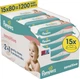 Набір вологих серветок Pampers Sensitive Baby Wipes 15 x 80 шт (8001841063188) - зображення 1