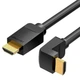 Кабель Vention HDMI M - M 2 м V2.0 4K 60Гц PVC с угловым коннектором 90 градусов Black (AARBH) - изображение 1