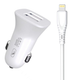 Автомобільний зарядний пристрій SkyDolphin SZ09L 15Вт 2USB QC 3.0 + кабель Lightning White (AZP-000108) - зображення 1
