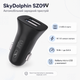 Автомобільний зарядний пристрій SkyDolphin SZ09V 15Вт 2USB QC 3.0 + кабель microUSB Black (AZP-000111) - зображення 2