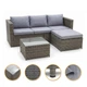 Комплект садовой мебели LEOBRO Lounge Set 3-в-1 (LB-1057) из ротанга, диван + стол + пуф, для террасы и сада - изображение 1