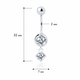 Серебряный пирсинг в пупок Crystal Duo (6038) - изображение 2