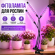 Ультрафіолетова фітолампа для рослин LED лампа, 3 голови, повний спектр, USB лампа для кімнатних рослин розсади квітів 30 Вт - зображення 1