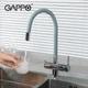 Смеситель для кухни Gappo G4398-30 двухрычажный, серый/хром - изображение 2