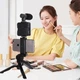 Набор блогера 4 в 1 для съемки видео фото стриминга видеоблога тикток Video Making Kit AY-49 микрофон подсветка трипод держатель смартфона Bluetooth кнопка универсальный комплект для YouTube Instagram записи звука освещения стабилизации - изображение 5
