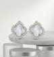 Серебряные серьги в стиле " Van Cleef " Ван Клиф с перламутром - изображение 1