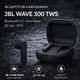 Навушники JBL Wave 300 TWS Bluetooth 5.2, Pure Bass, 26 год, сенсорне керування, IPX2, швидка зарядка - зображення 2
