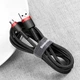 Кабель USB to Micro USB BASEUS Cafule Series двосторонній (3m, 2A, 480 Mbps). Black-Red - зображення 8