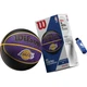Баскетбольний набір Wilson NBA TEAM TIE-DYE LOS ANGELES LAKERS (м'яч і насос у подарунковій коробці) фіолетово-жовто-чорний Розмір 7 WZ4007803XP - зображення 1