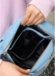 Жіноча поясна сумка бананка з натуральної замші SAMBAG Блакитний (547703821) - зображення 9