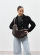 Женская сумка Хобо из структурированной экокожи SAMBAG Коричневая (5502050528) - изображение 1