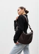 Женская сумка Хобо из структурированной экокожи SAMBAG Коричневая (5502050528) - изображение 6