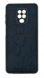 Чехол Glass Case для Xiaomi Redmi Note 9 Pro бампер стеклянный черный с рисунком лини - изображение 1