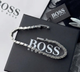 Мужской браслет Hugo Boss серебристый из нержавеющей стали на руку подарочный набор с коробкой для повседневного ношения - изображение 3