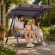 Качеля садовая King Garden на 3 персоны до 260 кг серая - изображение 6