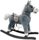 Koń na biegunach LEAN Toys z dźwiękami 74 x 22 x 48 cm Szary (578620) (5905679071090) - obraz 1