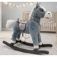 Koń na biegunach LEAN Toys z dźwiękami 74 x 22 x 48 cm Szary (578620) (5905679071090) - obraz 2
