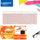 Беспроводная Bluetooth-клавиатура Logitech Fashion Series K580, офисная клавиатура, портативная ультратонкая клавиатура для ноутбука, клавиатура для планшета, розовый цвет Zhuyu, 101 клавиша. - изображение 1
