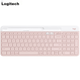 Беспроводная Bluetooth-клавиатура Logitech Fashion Series K580, офисная клавиатура, портативная ультратонкая клавиатура для ноутбука, клавиатура для планшета, розовый цвет Zhuyu, 101 клавиша. - изображение 2
